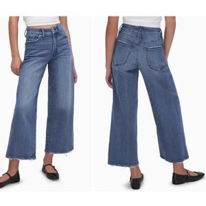 NEW GOOD AMERICAN good waist palazzo crop in indigo338